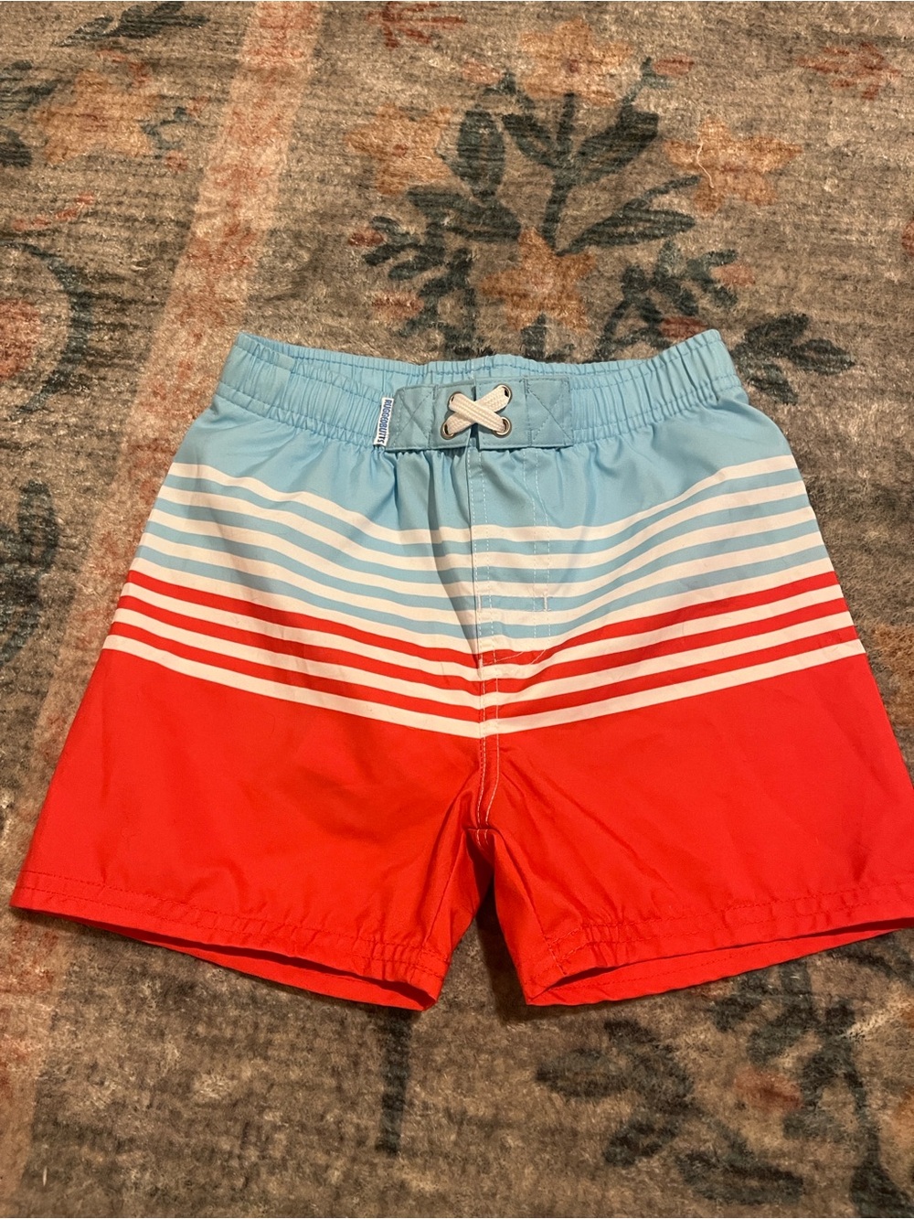 Rugged Butts red & blue striped swim trunks